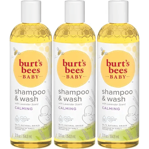 Burt's Bees Baby Shampoo & Wash, Lavender, Calming Tear Free Baby Soap,12 Fl Oz (Pack of 3)