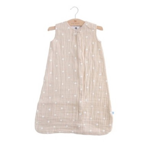 Little Unicorn 2-way Zipper Muslin Sleep Bag Wearable Blanket, Color: Taupe Cross, Size: M