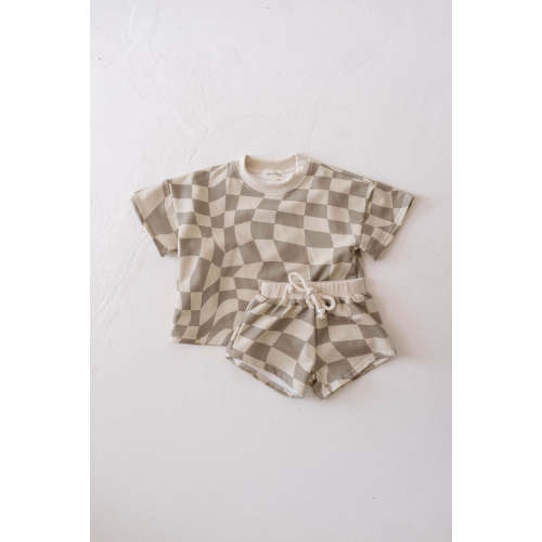 Children's Short Set | Wavy Checker