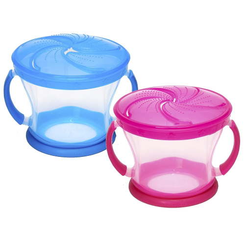 Munchkin 2 Piece Snack Catcher, Blue/Pink