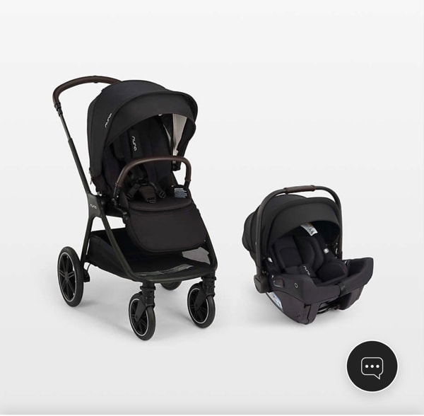 Nuna PIPA Urbn Caviar Black Baseless Baby Car Seat + TRIV lx Stroller Travel System