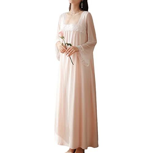 Women's Victorian Nightgown Long Sleeve Nightgowns Vintage Autumn Night Shirt