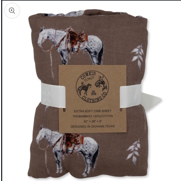 Almond Ranch Horse Bamboo Muslin Crib Sheet – Cowkid Clothing Company