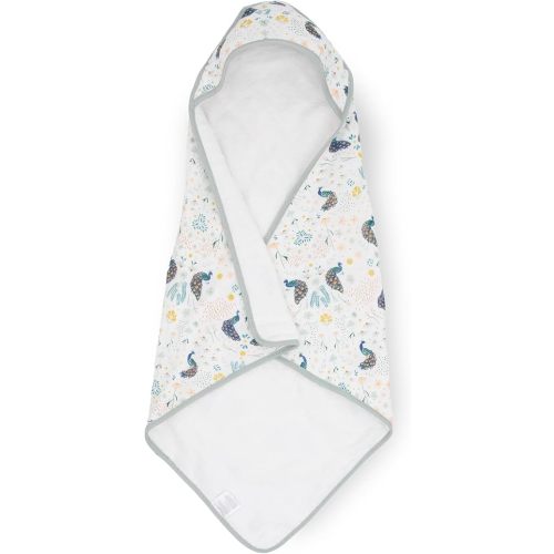 Little Unicorn Premium Muslin & Terry Hooded Towel, 30x30 in, Peacock