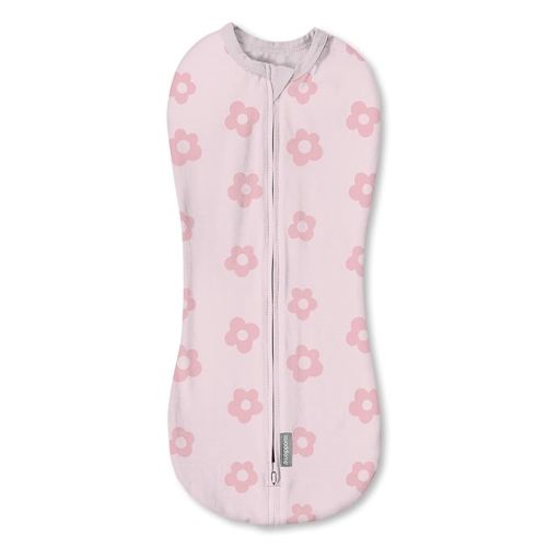 SwaddleMe by Ingenuity Compression Swaddle Pod, Two-Way Zipper for Easy Changes, Improves Sleep & Calms Startle Reflex, 0-2 Months, 2-Pack - Flower Confetti - Flower Confetti 1pk