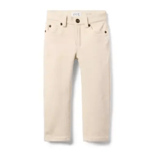 Boy Ecru Wash Slim Jean In Ecru Wash by Janie and Jack