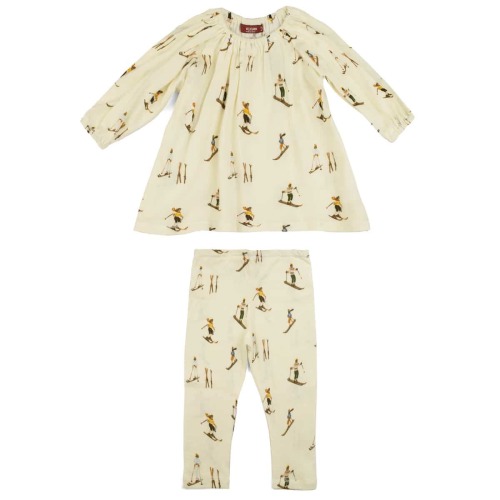 Vintage Natural Ski Organic Cotton Dress & Legging Set
