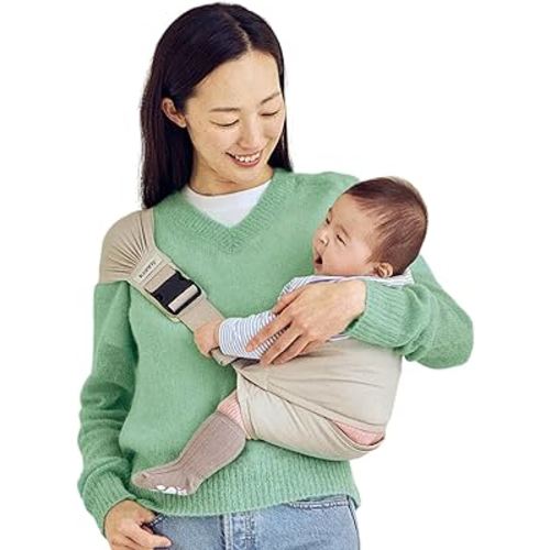 Konny Baby Carrier Hip Seat, Dual Support IHDI Certified with Two Safety Pads, Adjustable Wraps Sling Wearable One Size Fits All, Baby Essentials for 6 to 48 Months up to 44 lbs -Grey Beige