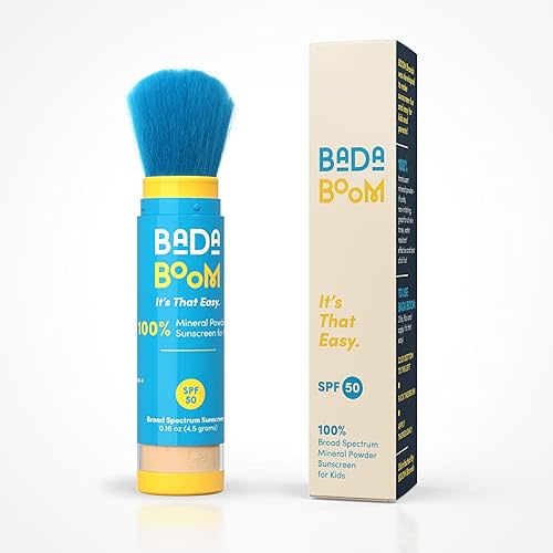 Bada Boom Mineral Translucent Sunscreen Powder, Brush on SPF 50 for Kids and Sensitive Skin