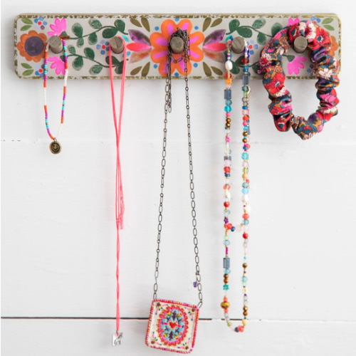Floral Wall Hook Rack - Pink Flower – Natural Life