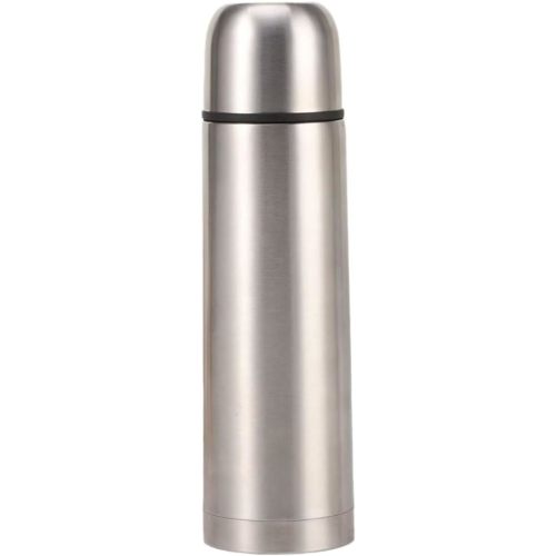 Stainless Steel Thermal Bottle with Cup Vacuum Insulated Bottle for Hot and Cold Drinks Coffee Cup Travel Mug Vacuum Flask for Tea 17Oz/500Ml(Silver)