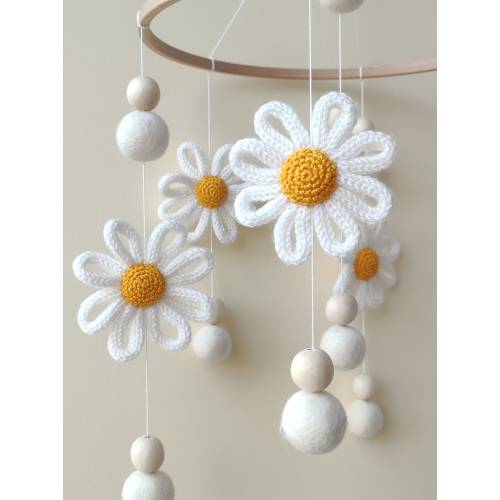 Baby mobile, Flower baby mobile, Baby girl mobile, Baby girl nursery, Daisy nursery, Minimalist baby mobile, You are my sunshine, Mobile