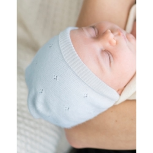 Bobbina | Mini Cotton & Cashmere Blue Knitted Baby Hat