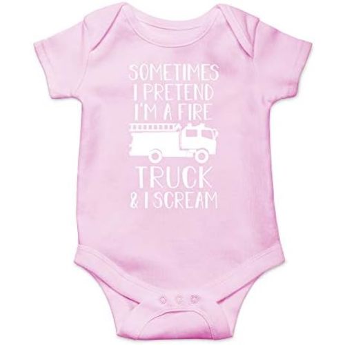 CBTwear Sometimes I Pretend I'm a Fire Truck and I Scream Baby Bodysuit - Adorable Boy Romper Clothing