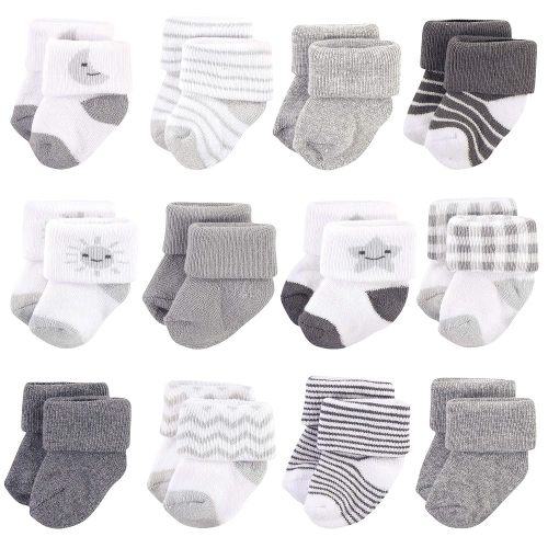 Hudson Baby Baby Girls' Cotton Rich Newborn and Terry Socks
