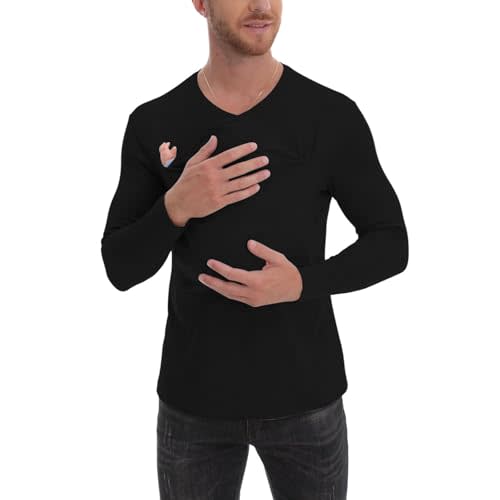 HyabDiop Kangaroo Shirt for Dad and Baby, V-Neck Long Sleeve T-Shirt, Grey, Male, Baby Boys, Modern, Loose Fit