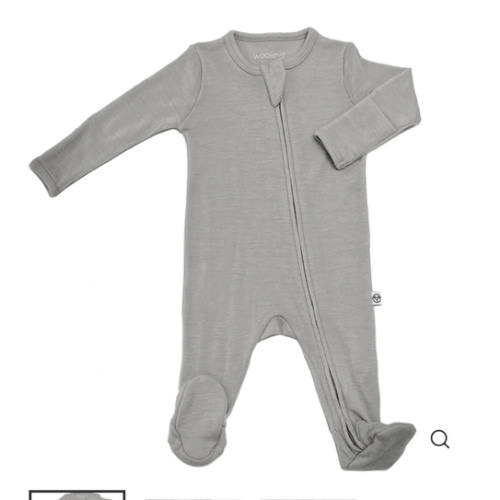 Footie Pajamas, Merino Wool, Dove