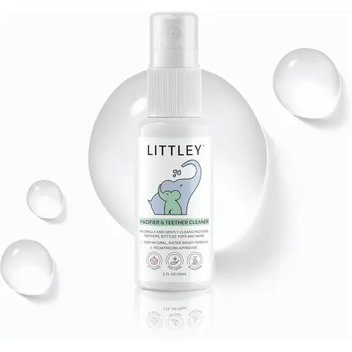 Littley Pacifier & Teether Cleaner | 2 oz | Alcohol‑Free HOCl Spray for Baby Pacifiers, Teethers, Bottles & High‑Touch Toys | Fragrance‑Free | Portable Travel Size