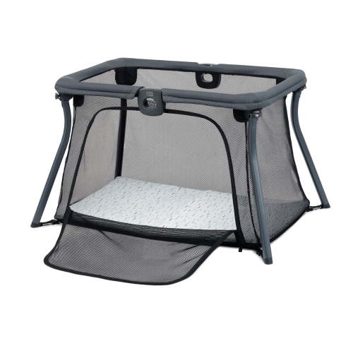 Chicco Alfa Lite Lightweight Travel Playard with Waterproof Mattress, Fitted Sheet Carry Bag - Midnight (Navy)