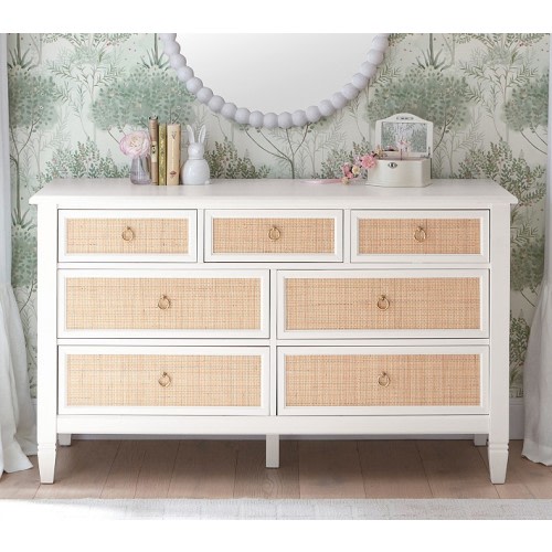Ava Regency Caned 7-Drawer Dresser (56w x 19d")