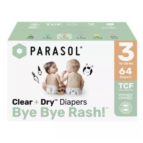 Parasol Clear+Dry Natural Disposable Diapers - Size 3 - 88ct