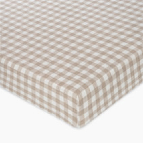 Crane Baby Finley Linen Checker Fitted Crib Sheet