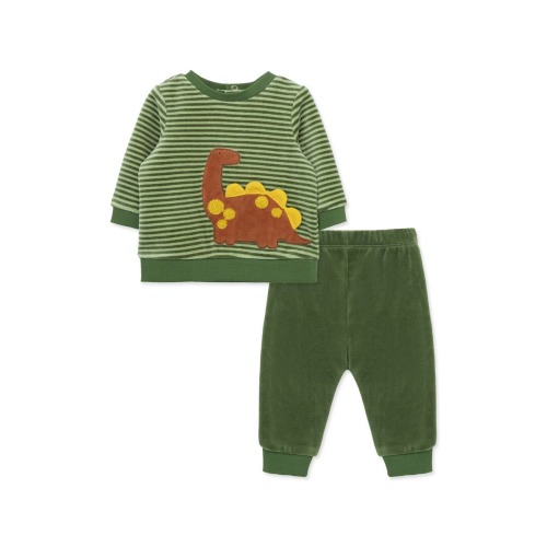 Little Me Dino Velour Pullover & Pants Set | Nordstromrack