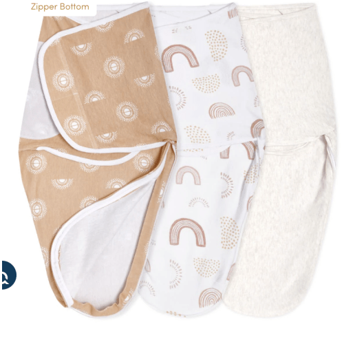 aden + anais keep rising essentials easy swaddle wrap quick change 3 pack TOG 1.0