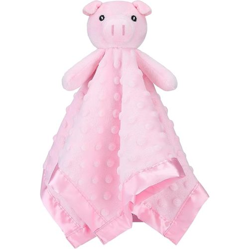 Pro Goleem Pig Loveys for Babies, Soft Security Blanket Baby Snuggle Toy Newborn Stuffed Animals Baby Gifts for Boys and Girls, 16 Inch
