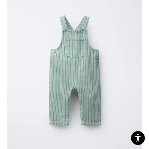 STRIPED TWILL OVERALLS - Sea green | ZARA United States