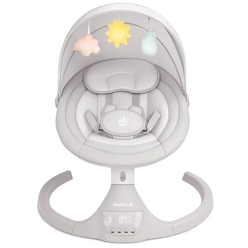 Jool Baby Nova Swing for Newborns - Electric Motorized Infant Swing, Bluetooth Music, 10 Preset Melodies, Remote (Updated Model, Stone)