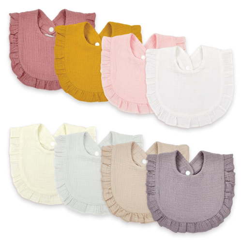 Baby Bibs for Girls Boys 8 Pack Muslin Bibs Drool Bibs Super Absorbent 100% 4-Layer Muslin Cotton Muslin Baby Bibs for Infant Toddler Teething Drooling Bibs Baby Essentials