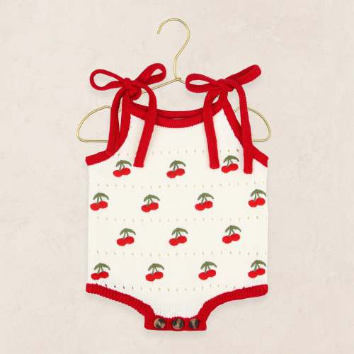 Knit Tank Onesie - Cherry