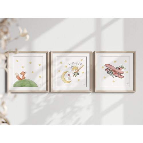 The Little Prince Watercolor Wall Art - Exclusive Illustration, inspired by Antoine de Saint-Exupéry’s tale