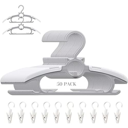 Baby Nursery Closet Hangers, Non-Slip and Extendable Laundry Infant Pant Hanger for Newborn Clothes 50pcs Grey Hangers11-14'' Adjustable Children Coat Hanger for Girl Boy Toddler Kids Child