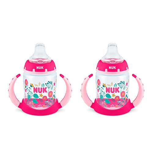 NUK Learner Cup, 5oz, 2-Pack, Flowers – BPA Free, Spill Proof Sippy Cup