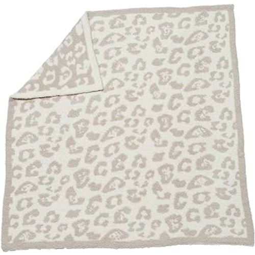 Barefoot Dreams CozyChic Barefoot in The Wild Baby Blanket - Stone/Cream,1 Count (Pack of 1),B683-26-LE