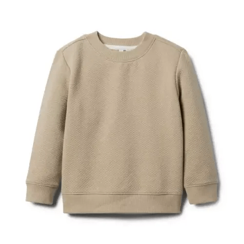 Boy Oatmeal Quilted Jacquard Sweatshirt by Janie and Jack