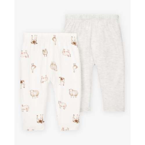 Baby 2-Pack PurelySoft Pull-On Pants - Grey/Ivory - Carter's | Carter's