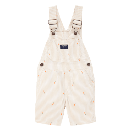 Toddler Carrot Print Striped Shortalls - Cream - OshKosh | Carter's