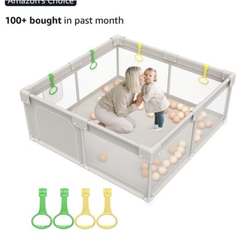 ZEEBABA Baby Playpen, Big Play Pen for Babies(59x59x27inch), Kids Safe Play Center for Babies and Toddlers, Baby Fence Gives Mommy a Break