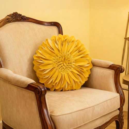 3D Flower Throw Pillow (with insert) Decorative Sunflower Accent Case Round Cushion Small Floral Pillow for Home Bed Living Room Couch Car