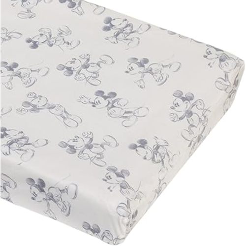 NoJo Disney Mickey Mouse - Call Me Mickey White and Blue Super Soft Changing Pad Cover