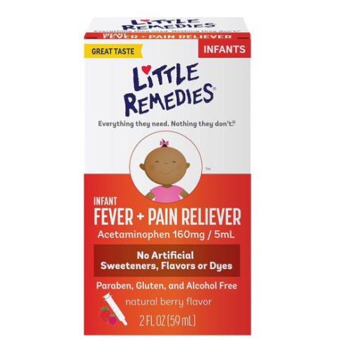 Little Remedies Baby Medicine, Infant Fever and Pain Relief with Acetaminophen, Berry Flavor, 2 Fl Oz