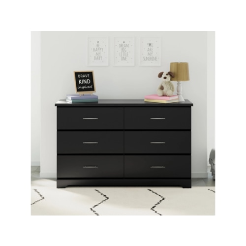 Storkcraft Brookside 6 Drawer Double Dresser - Black