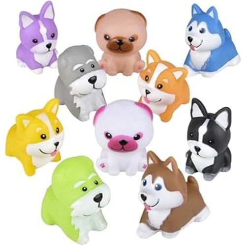 Ten (10) 2" Rubber Bath Toys with Costumes (Dogs)