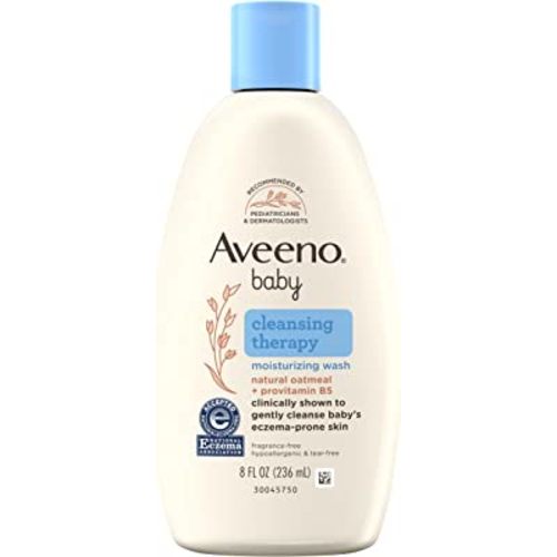 Aveeno Baby Cleansing Therapy Moisturizing Baby Body Wash with Natural Oatmeal & ProVitamin B5, Gentle Tear-Free Baby Bath Wash for Sensitive & Eczema-Prone Skin, Hypoallergenic, 8 oz