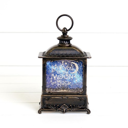 Moon and Back Glitter Globe Lantern - Cracker Barrel