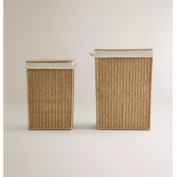 FABRIC-LINED LAUNDRY BASKET - White | ZARA United States