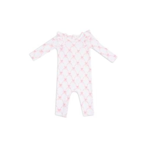Girls' Ribbon Bow Trellis Ruffle Coverall - Baby
